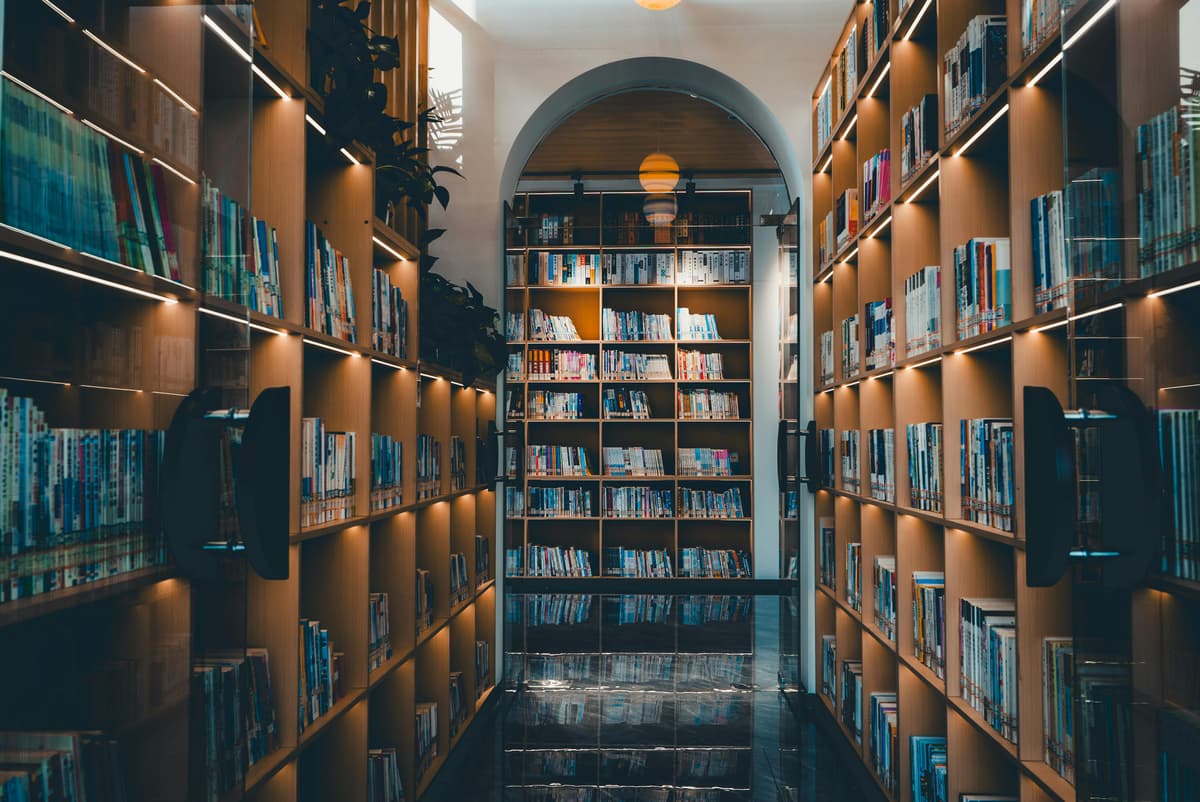 Picture of library with books